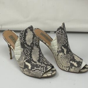 Steve Madden sinful mule heeled sandals natural snake